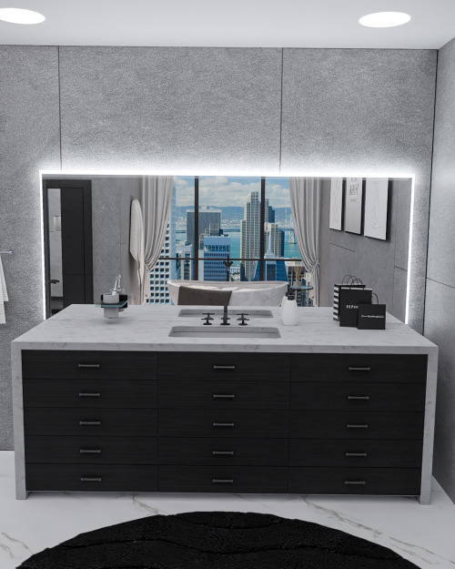 Dark Modern BathroomHey babies! Here’s a new bathroom I’ve been working on. I hope you all enjoy i