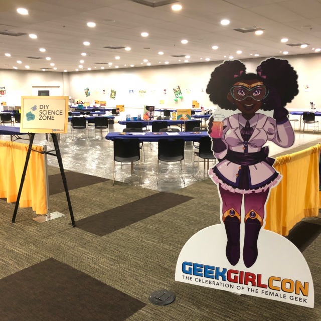 Photo of GGC DIY Science avatar Mae in front of the DIY Science Zone