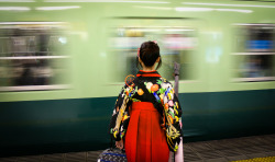 karacastro:  Girl catching the train after