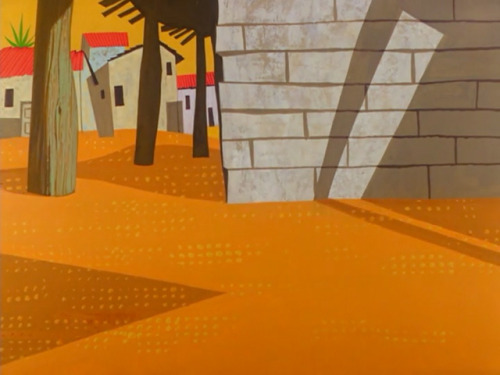 Backgrounds by Tom O'Loughlin from Warner Brothers Looney Tunes cartoon “The Pied Pi