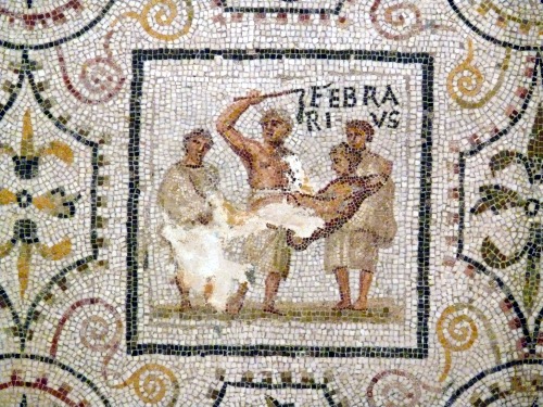 romegreeceart:Sousse mosaic calendar - February* First half of third century* El Jem; Sousse Archeol