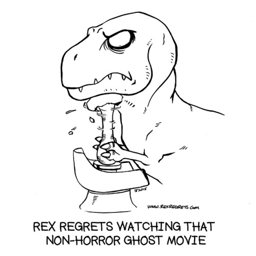 rexregrets - Rex regrets staying in for another non-horror movie...