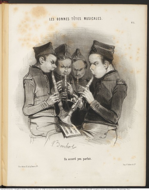 Bouchot, Frédéric, 1798- Les bonnes têtes musicales, [ca. 1840] *44W-2685Houghton Library, Harvard U