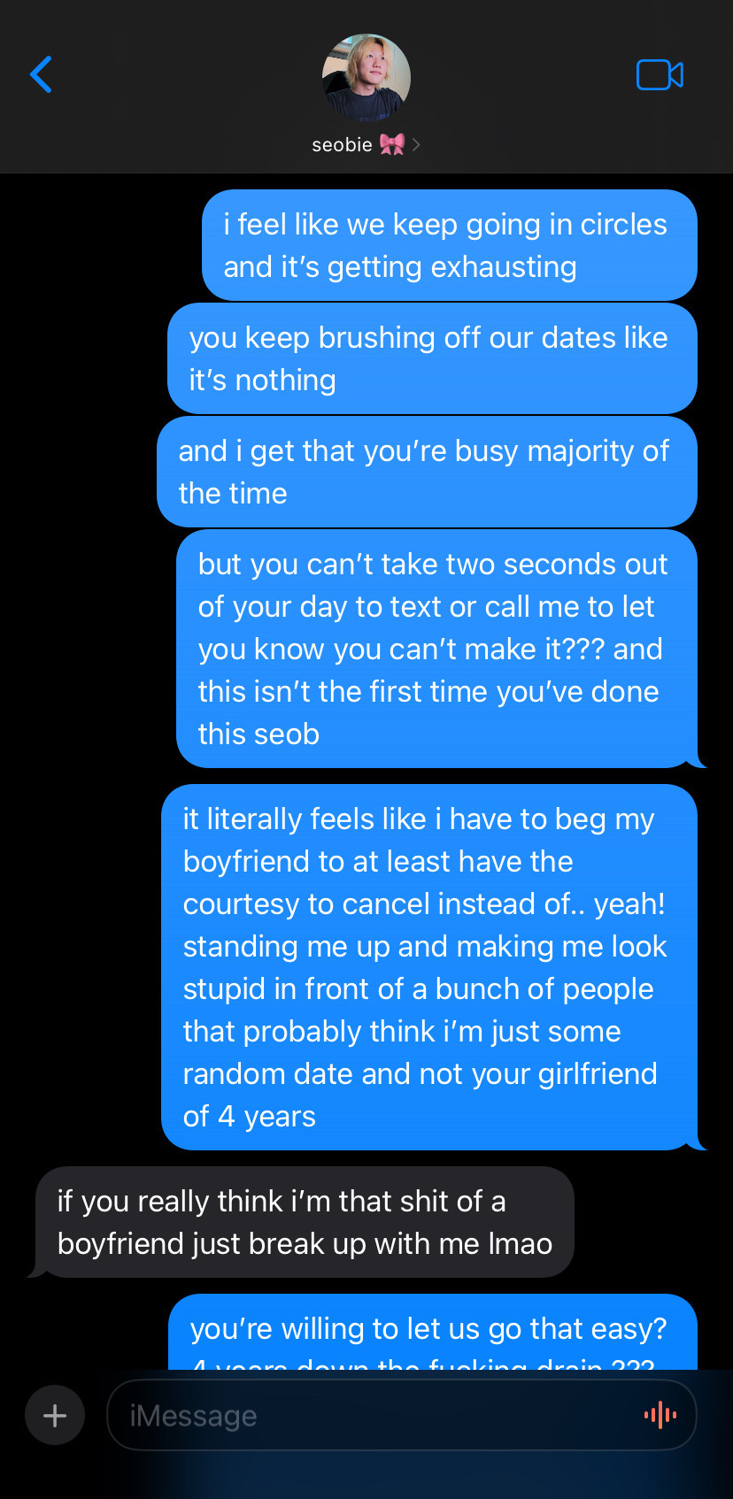 Back And Forth Texts With Unavailable Jongseob