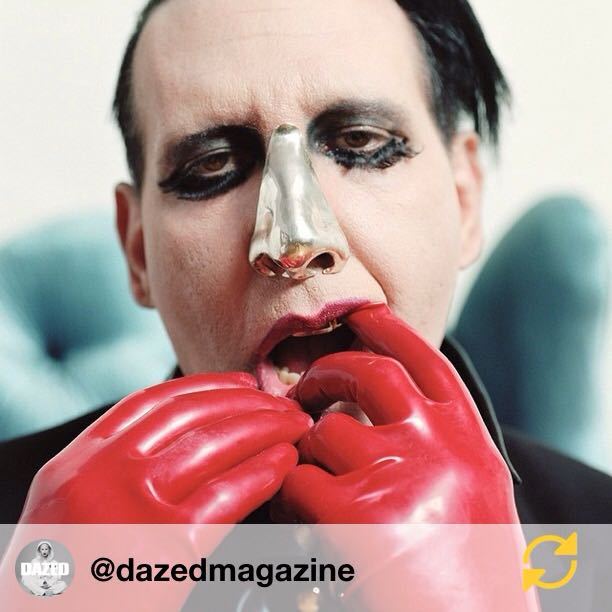 tokyo-fashion:  Marilyn Manson wearing accessories by the underground Japanese dentist-turned-designer