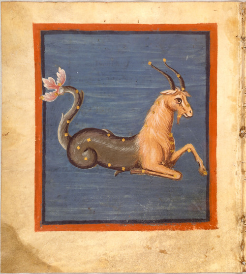 Capricornus constellation, from Leiden Aratea (ca. 816)