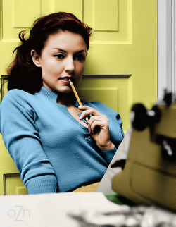 Alice Denham - Writer, Professor, Model, Playmate. (Colorized)