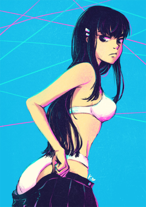 aircrackle:  art trade with savy - she wanted me to draw satsuki-sama experimenting with colors