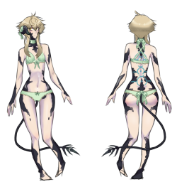 obstinatelyoxidized:  Also, scale/anatomy/swimsuit and whatnot ref for Yagaan. complete with incredibly lazy feet