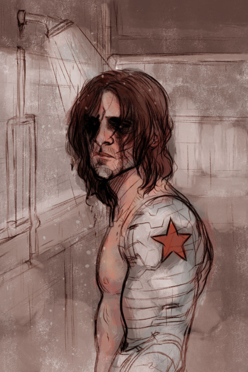 stonelions:a shower scene nobody ever asked for or wanted. bucky ur mascara’s runnin