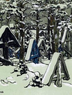 russian-style:  Maria Yakunchikova - Old graveyard in winter, 1898 