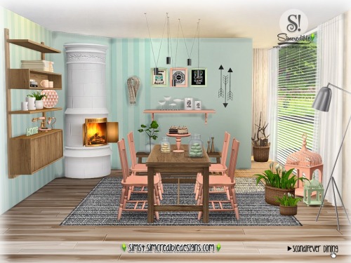 ScandiFever Dining Room By SIMcredible!designs | Available at TSR.   ♦   Bedroom |   Bedroom Extra