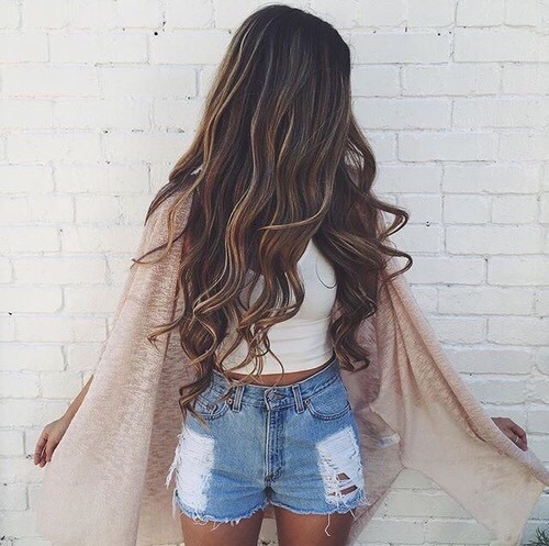 luxury-andfashion:  crop top / cardigan / denim shorts 