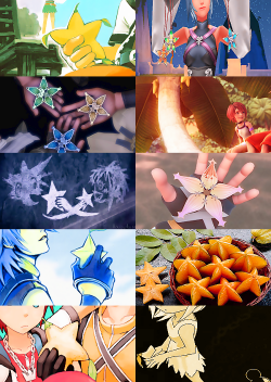 kougyokuss:   Kingdom Hearts Aesthetics ❤ Paopu fruit  ∟Somewhere out there, there’s this tree with star-shaped fruit; and the fruit represents an unbreakable connection. So as long as you and your friends carry good luck charms shaped like it,