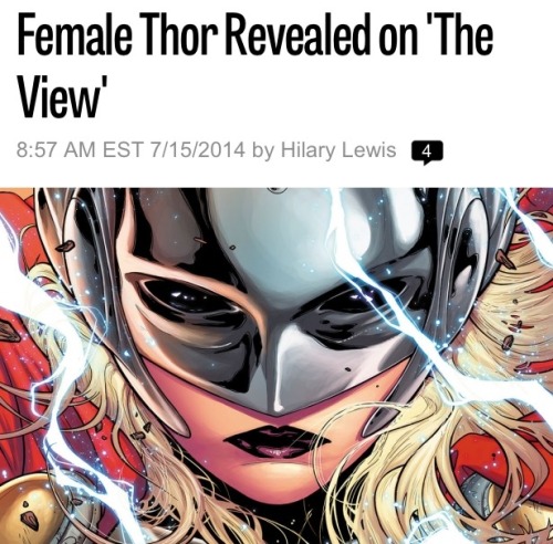 221-booty:YOU GUYS!!! WE GET A FEMALE THOR!!! F E M A L E T H O R. HE DIDN’T TURN INTO A WOMAN, BUT 