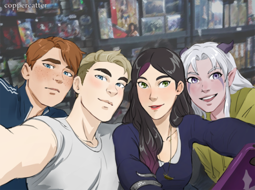 coppercatter: Based off of Jesse’s instagram selfie with his fellow VAs :)Here’s the lin