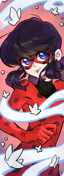 Made a quick Miraculous Ladybug design for bookmarks, figure I’d share here. ^^