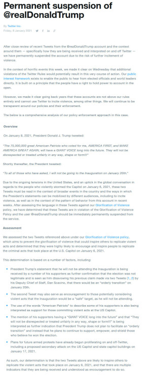 Twitter bans tRUMP Finally!The company muzzled the Donald three times in a matter of hours: First, i