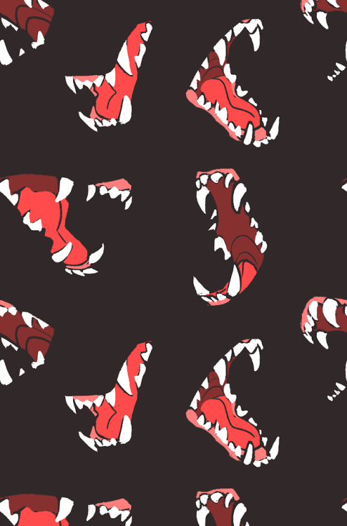 tentacles-and-coffee:TEETH!!I want this pattern on a blouse …