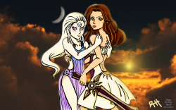 Xryz:  League Of Legends: Diana And Leona [Bg] By ~Becca-Yumi