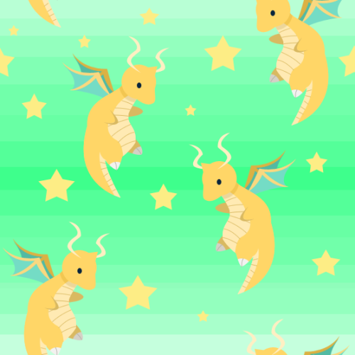 pokemonpalooza: Dragonite stripes and stars, and a plain white for anyone who just wants the dragon!