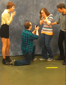 doctorwho:  ragggedy-man:  Marriage proposal during the Matt Smith and Karen Gillan