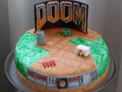 imx-doomer:  E1M1-inspired Doom cake by Elaine