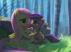 twixiegeniesmod:  lloxie:  crackervolley:  raikohponies:  Fluttershy’s kindness.  Mother and daughter… ;________;………  ;w; &lt;3  M-mother and daughter? c.c  Meh, not my headcannon, but the image itself is too cute not to reblog. :3