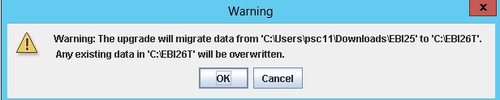 Upgrade.exe Warning data will be overwritten during  EXTOL Business Integrator upgrade  process