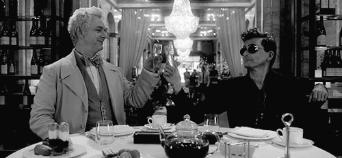 azirapheale:Aziraphale and Crowley’s first and last scenes together.How I Met Your Godfat