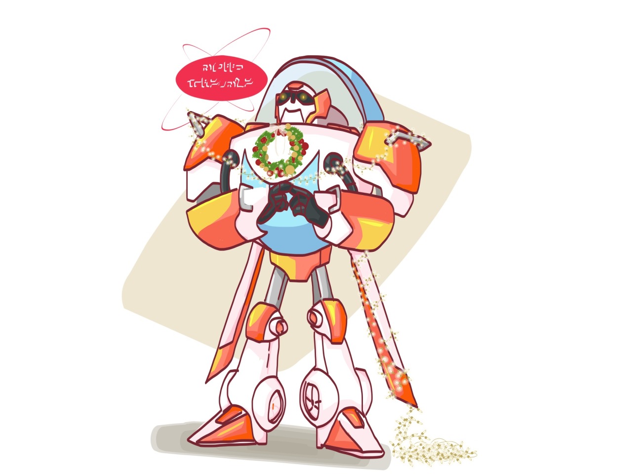 roflcopterbot:  Merry Christmas drawn by B.Sòho- Created using Adobe® Ideas. 