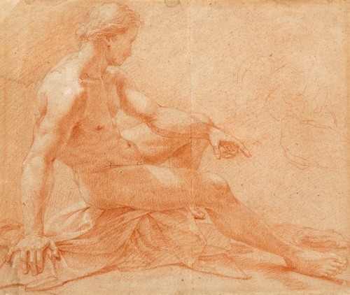 art-and-things-of-beauty:  Italian school (17th century) - Study of a male nude,  35,7 x 43,1 cm.