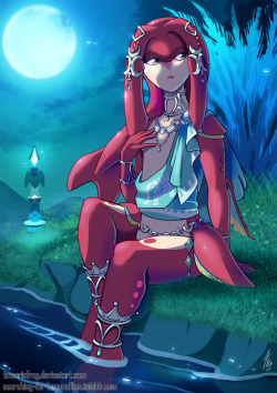 searching-for-bananaflies: A patreon commission for @tehlazy0ne, who wanted something more modern this time around. Mipha, from Breath of the Wild!  I’m quite happy how this came out! Thank you very much for the support and commissioning me!  ;9