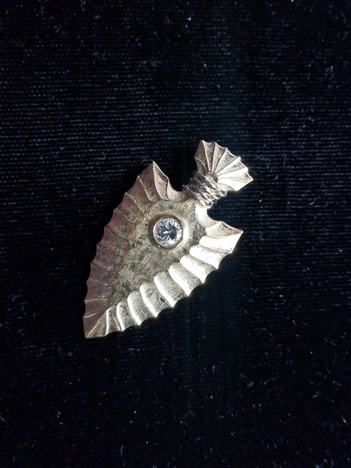 14K yellow gold arrow head with 14K white gold wrap, set with the customer’s diamond. Designed by me