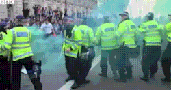 kropotkindersurprise:  May 9 2015 - Anti-tory protesters clashed with riot police in london. [video]