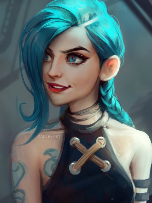 raidesart:Starting off the year with this portrait of Jinx ^^. I didn’t go into great detail so a 