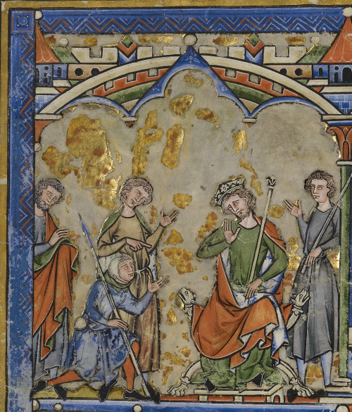 Detail of “Scenes from the Life of David”, Ms. Ludwig I 6 by unknown creator, France ca. 1250 via Ge