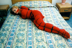 Girls tied, gagged and fully covered up