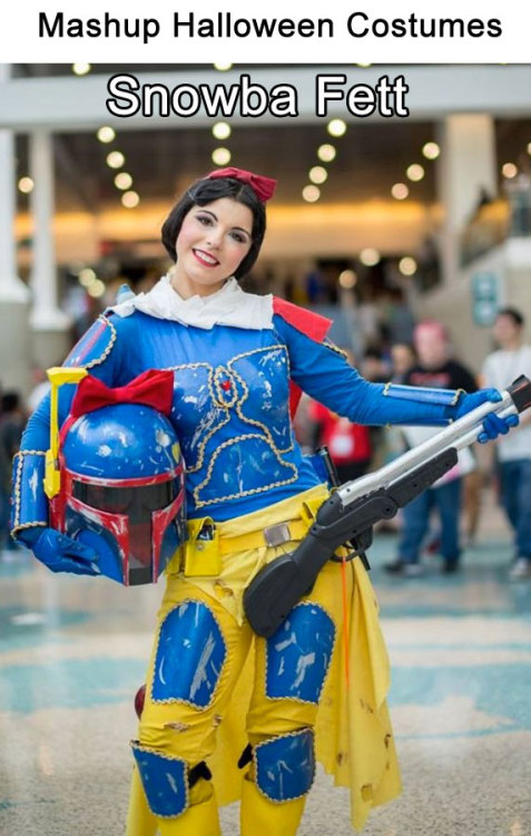 johnjanuarius:  wwinterweb:  Mashup Halloween Costumes (see 14 more)  According to the title for that last one, Belle is the beast.  And based on that lightsaber, I’d say she probably is a beast. 