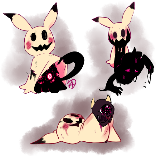 rotten-dan: my ideas of how mimikyu looks under the costume (?)