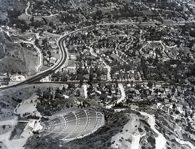 Hollywood High School located at the intersection of North Highland Avenue  and West Sunset Boulevard in the Hollywood district of Los Angeles,  California