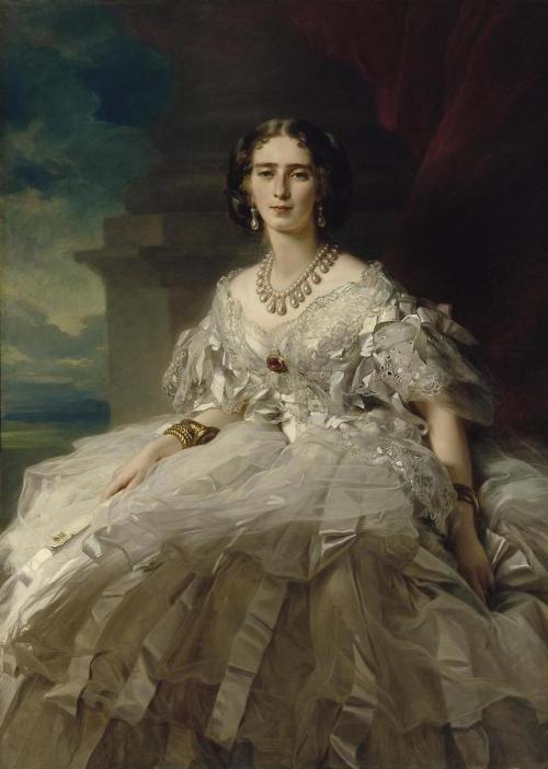 Two versions of a portrait of Princess Tatiana Alexandrovna Yusupova by Franz Xaver Winterhalter, 18