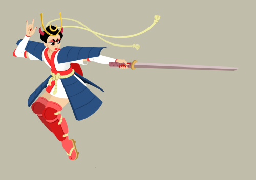 A piece I never finished for Character Design Challenge’s July Theme Samurai/Geisha. I used the them