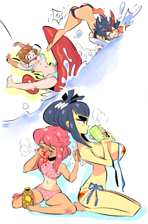rafchu:  Nonon & Nui join the Kill La Kill summer party!(part 1 is right here if you missed it http://rafchu.tumblr.com/post/148791868016/kill-la-kill-summer-girls) 