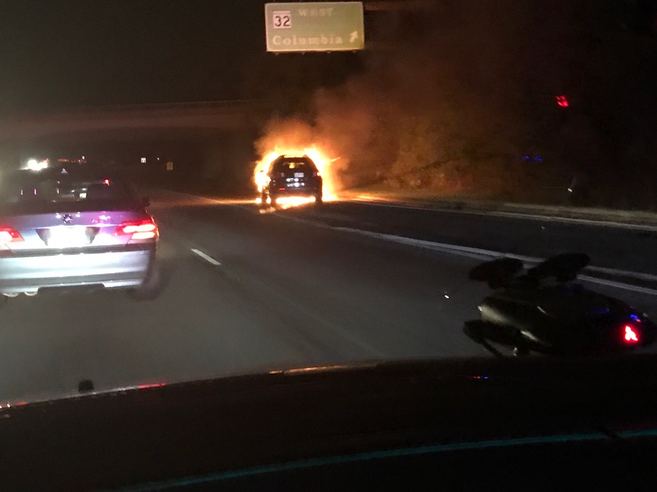 tfw the car on fire that&rsquo;s holding up traffic on the Baltimore-Washington