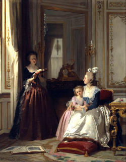 Masterpiecedaily:  Joseph Caraud Madame De Lamballe Reading To Marie Antoinette And