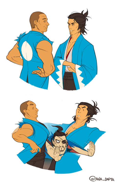 Some Ishin & Kenzan doodles, feat. bedroom buddies, No Fun Without No.1, and the greatest missed