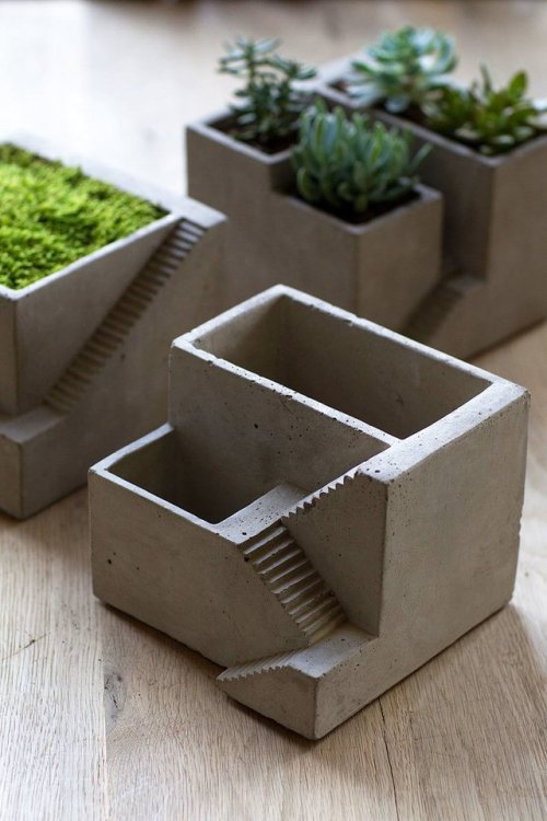 Cement Architectural Planters by Vagabond Vintage for Mothology from Homeli.co.uk ~ { Facebook | Twi