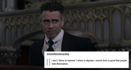 thegaypumpingthroughyourveins:Percival Graves + text post meme 2/? part 1 