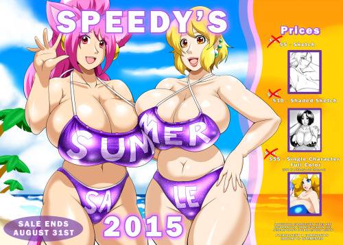 speedyssketchbook:  It is time!  I have finally gotten this done. :)Ana and Lydia are here to help with advertising for this year’s summer sale. I think with Lydia’s expertise in advertising, and Ana’s cuteness, I think they can help greatly. :)So